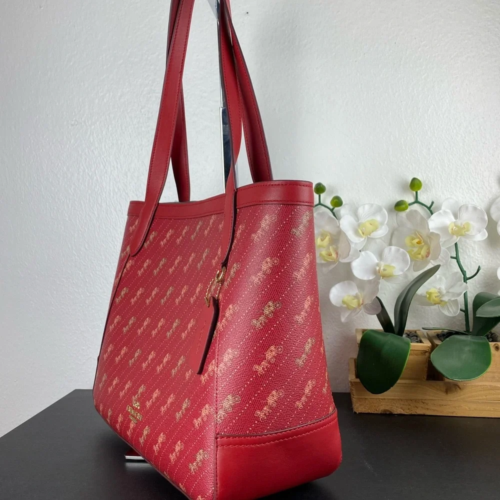 Coach Tote With Horse And Carriage Dot Print - Picture 3 of 10